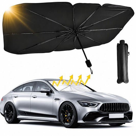 Collapsible Automotive Front Windshield Sun Barrier